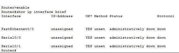 The show ip interface brief command on the 2600 series router