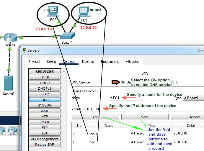 Enabling DNS service