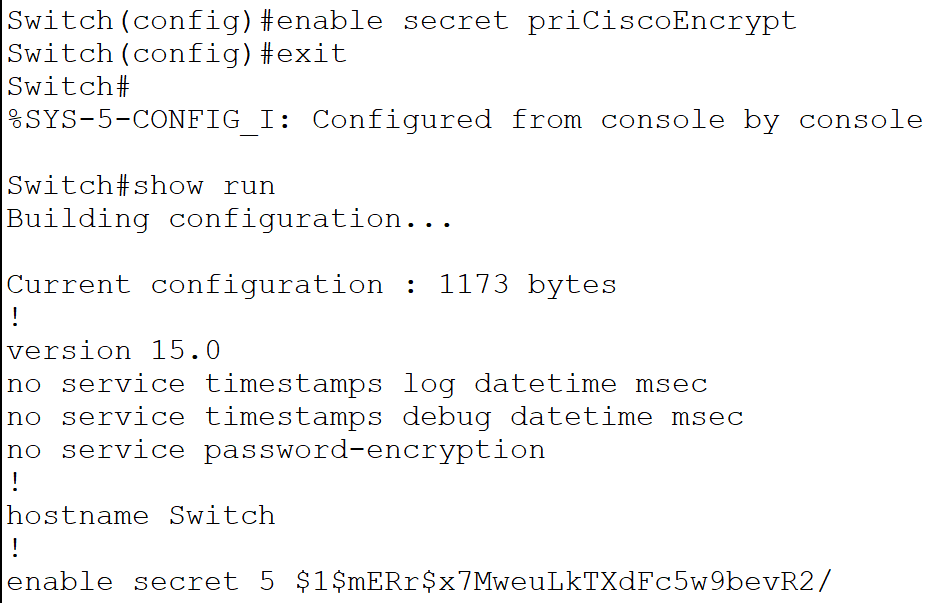 enable secret