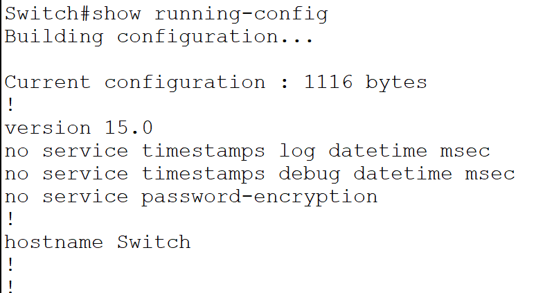 showing running configuration