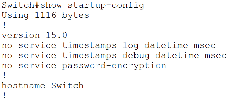 the show startup-config command
