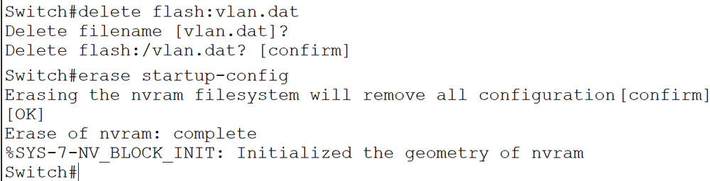 resetting a switch to factory default