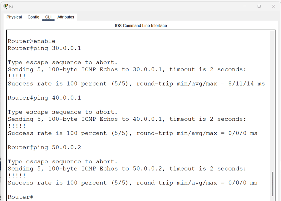 Testing connectivity from R3