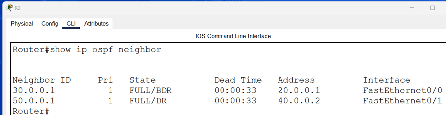 The show ospf neighbor command