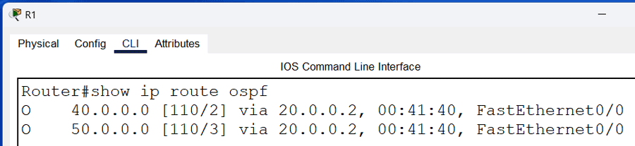 The show ip route ospf command
