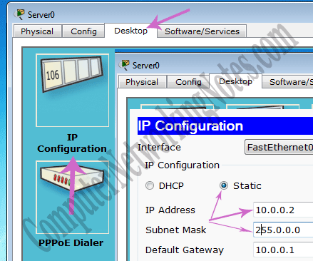Assigning an IP address to the Server