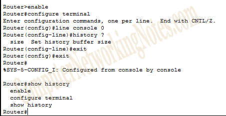 Cisco IOS History command