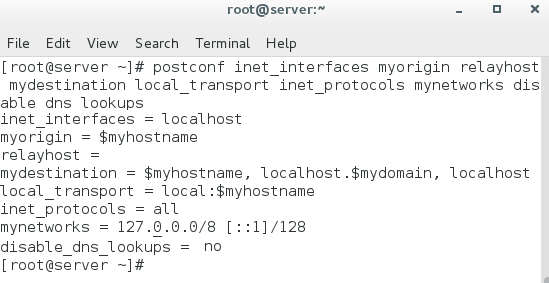 postconf default setting