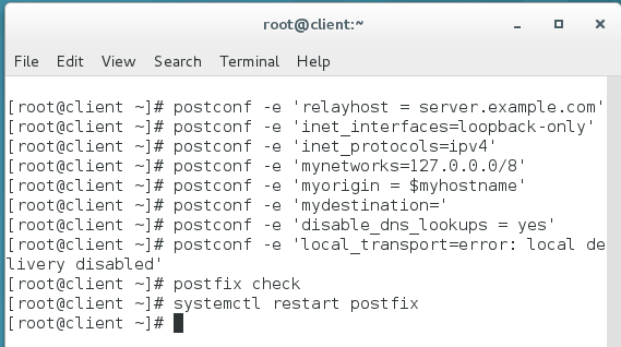 Postfix null client setup