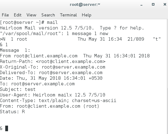 Verifying the mail server