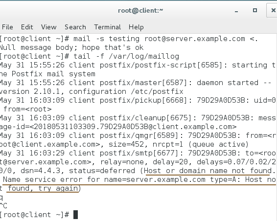 Postfix mail log