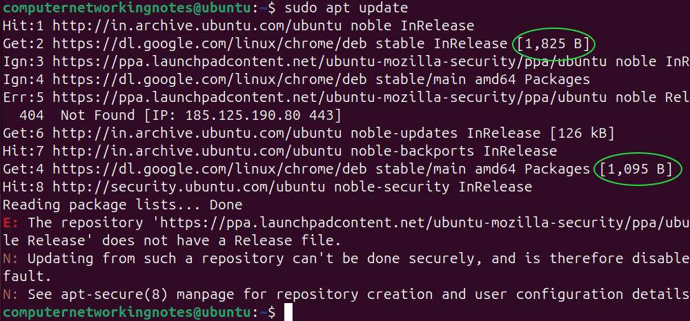 sudo apt update