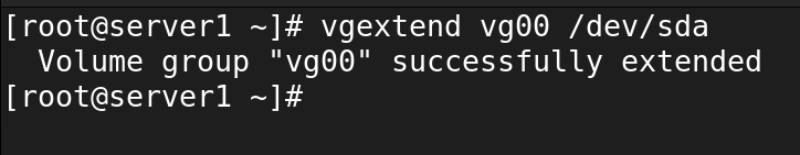the vgextend command