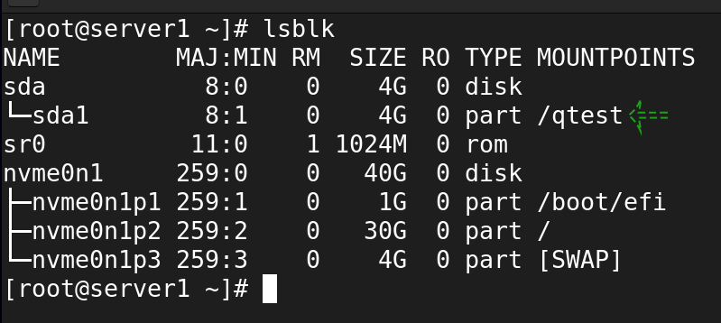 the lsblk command