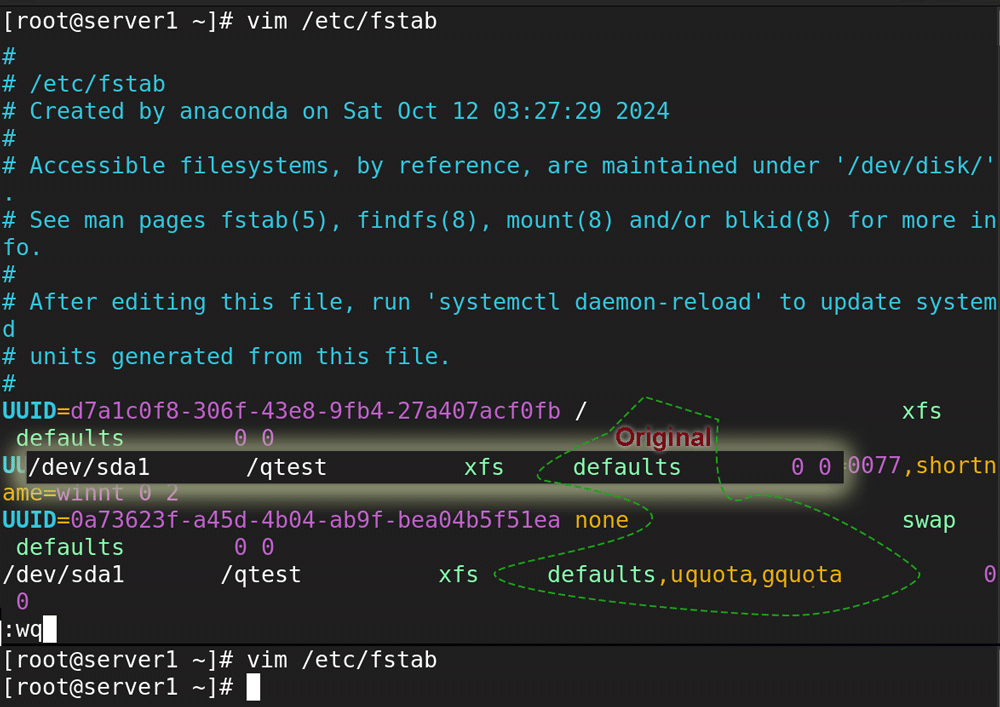 the /etc/fstab file