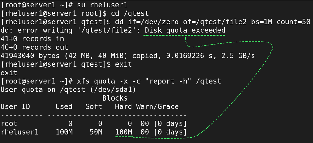 testing quota limit