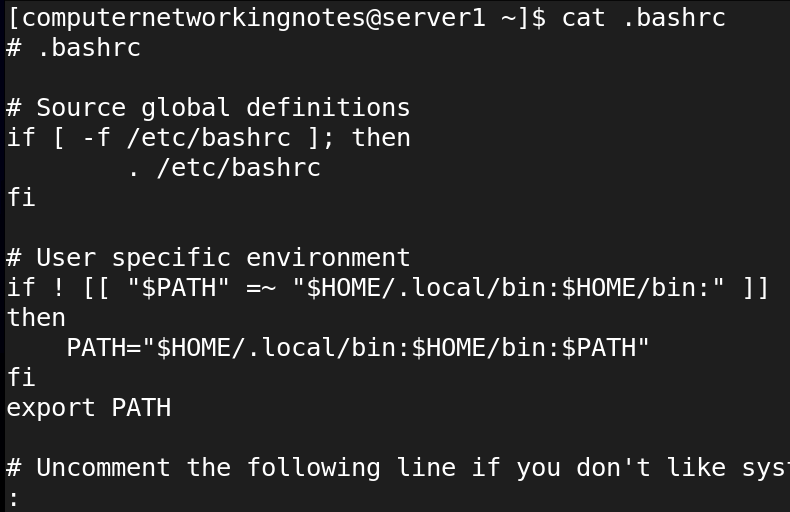 bashrc file