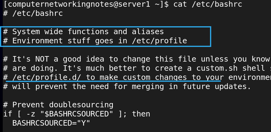 etc bashrc file