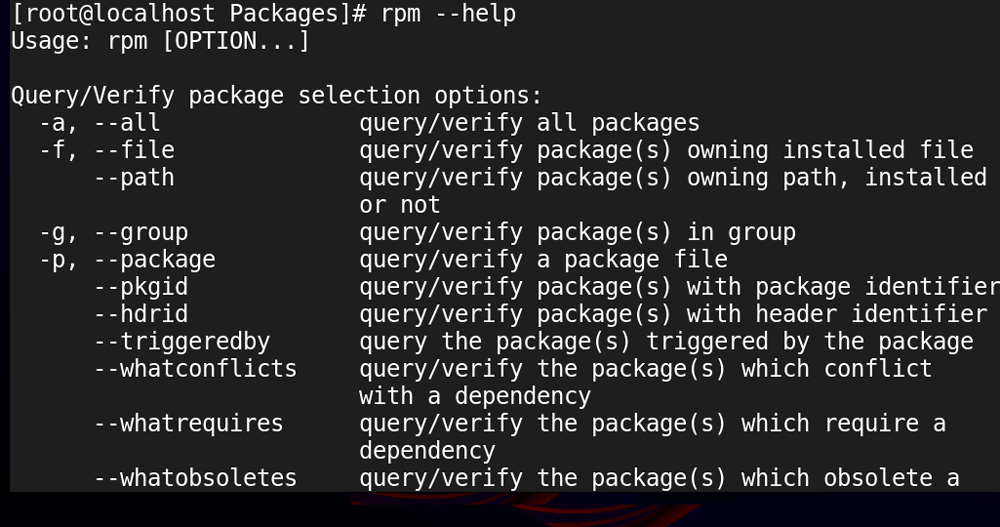 the help option