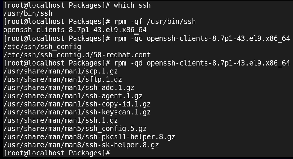 showing configuration files