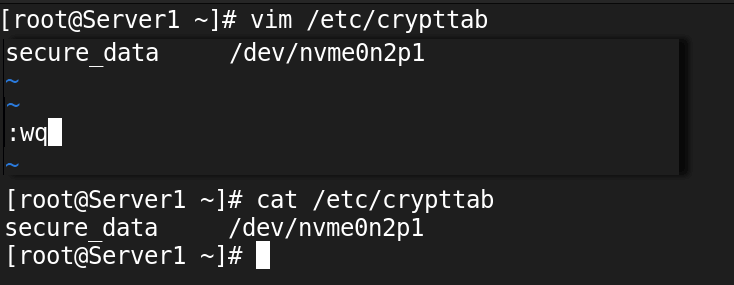 Upding the crypttab