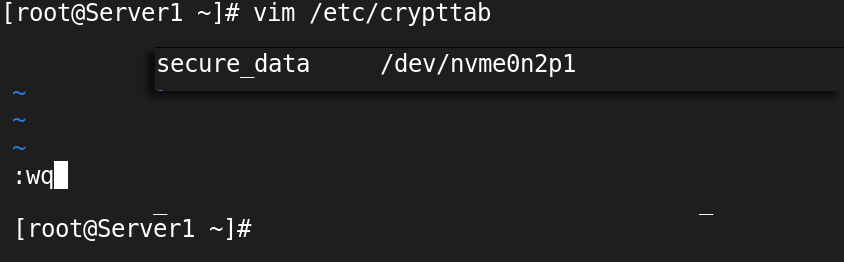 remove entry from the crpttab file
