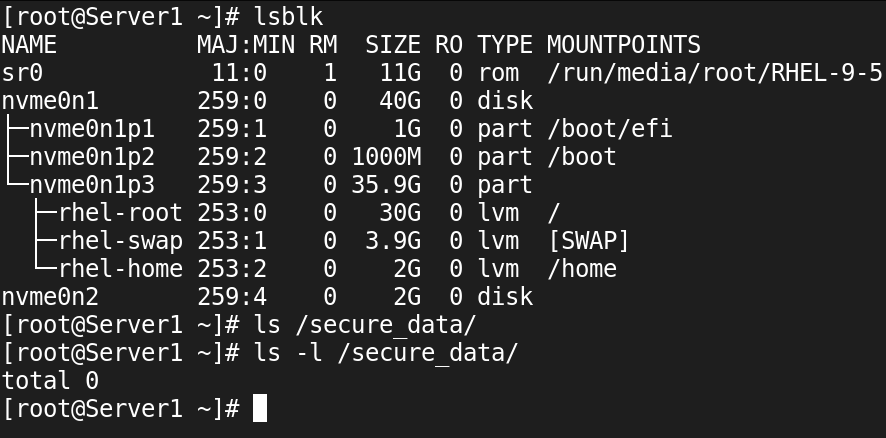 Verify the partitions