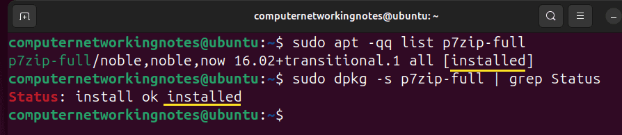 verifying the installation