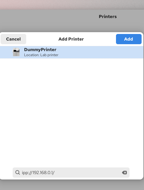 Adding the printer