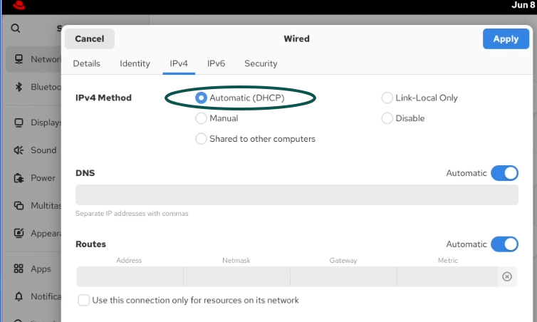Change IP on the client