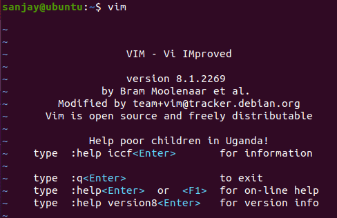 vim installed