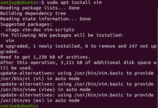 apt install vim