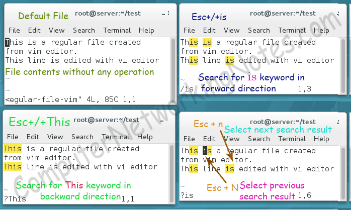 navigating through the search result