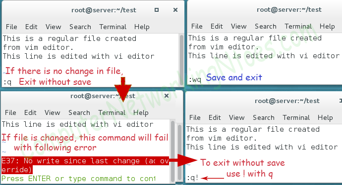 save and exit from vi and vim