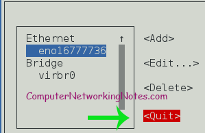 Quit nmtui