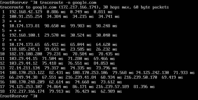 tracerote command