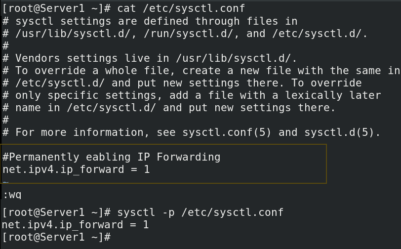 permanently enabling ip forwarding