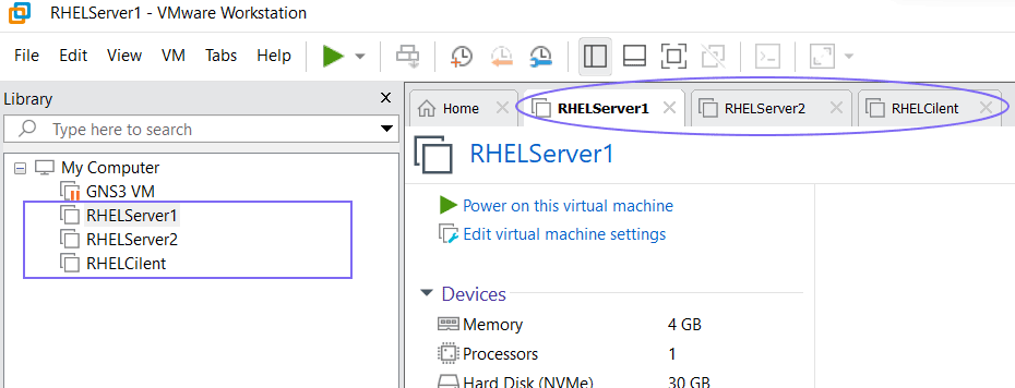 lab setup on Vmware