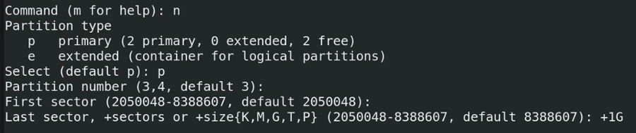 1 GB partition