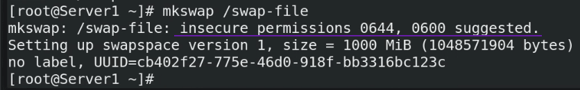 the mkswap command