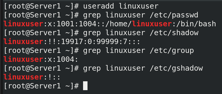 Linux user management files