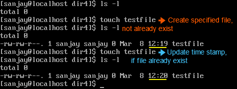 touch command